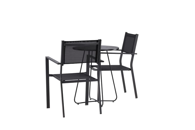 Bacong Matgrupp Utomhus 60 cm Rund med 2 Copacabana Utestolar - Svart - Utemöbler & utemiljö - Utegrupp - Matgrupp utomhus
