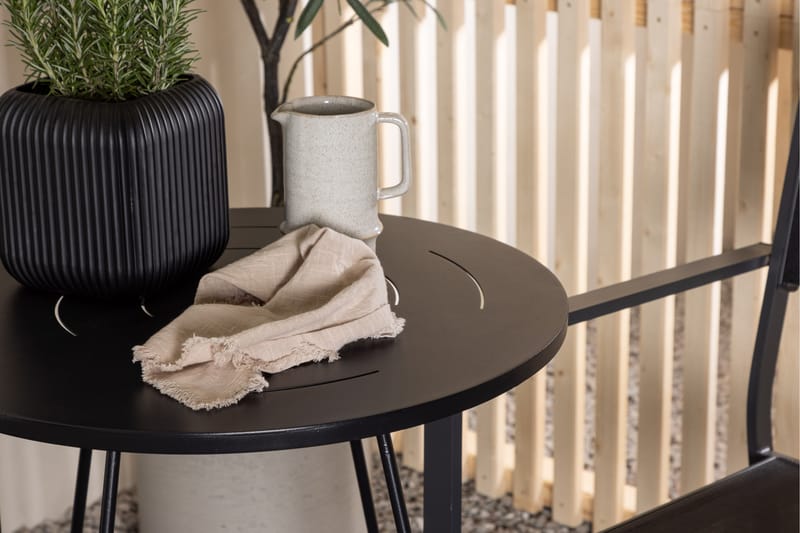 Bacong Matgrupp Utomhus 60 cm Rund med 2 Copacabana Utestolar - Svart - Utemöbler & utemiljö - Utegrupp - Matgrupp utomhus