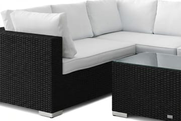 Bahamas L-formad utesoffa höger, 6-sits med bord - Svart - Utemöbler & utemiljö - Loungemöbler - Loungeset & loungegrupp