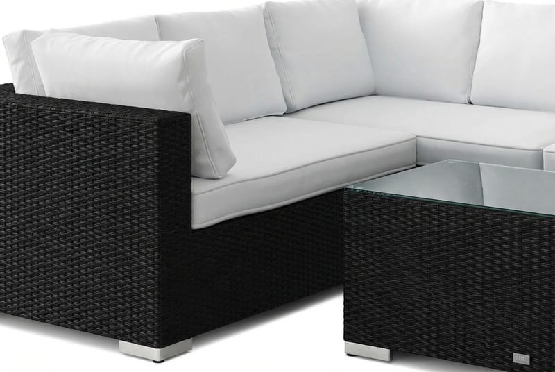 Bahamas L-formad utesoffa höger, 6-sits med bord - Svart - Utemöbler & utemiljö - Loungemöbler - Loungeset & loungegrupp