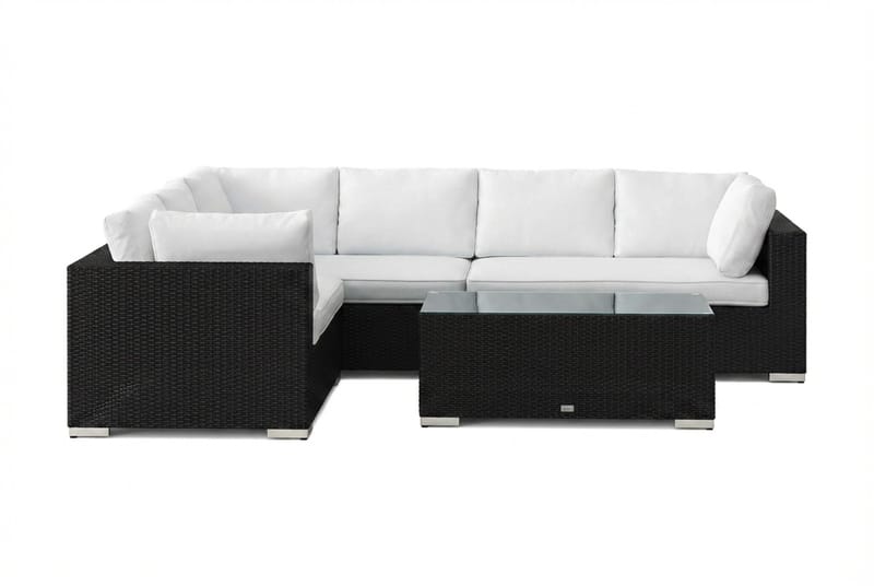 Bahamas L-formad utesoffa höger, 6-sits med bord - Svart - Utemöbler & utemiljö - Loungemöbler - Loungeset & loungegrupp