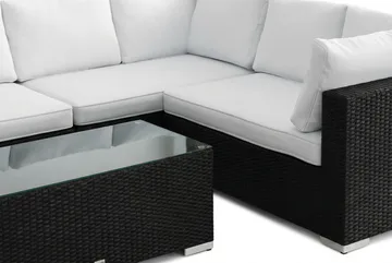 Bahamas L-formad utesoffa höger, 6-sits med bord - Svart - Utemöbler & utemiljö - Loungemöbler - Loungeset & loungegrupp