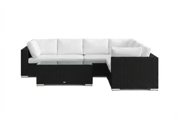 Bahamas L-formad utesoffa höger, 6-sits med bord - Svart - Utemöbler & utemiljö - Loungemöbler - Loungeset & loungegrupp