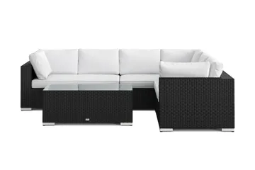 Bahamas L-formad utesoffa höger, 6-sits med bord - Svart - Utemöbler & utemiljö - Loungemöbler - Loungeset & loungegrupp