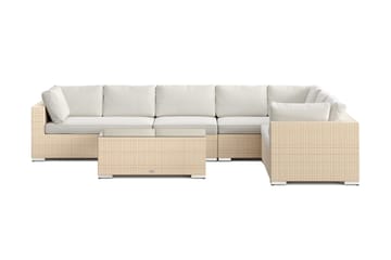 Bahamas L-formad utesoffa höger, 7-sits med bord - Beige - Utemöbler & utemiljö - Loungemöbler - Loungeset & loungegrupp