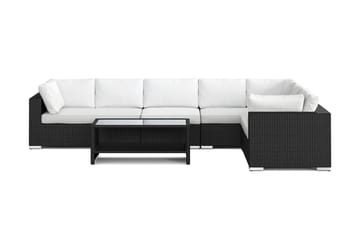 Bahamas L-formad utesoffa höger, 7-sits med bord och hylla - Svart - Utemöbler & utemiljö - Loungemöbler - Loungeset & loungegrupp