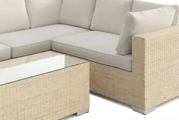 Bahamas L-formad utesoffa vänster, 6-sits med bord - Beige - Utemöbler & utemiljö - Loungemöbler - Loungeset & loungegrupp