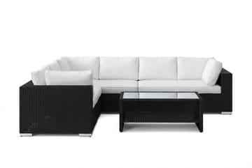 Bahamas L-formad utesoffa vänster, 6-sits med bord och hylla - Svart - Utemöbler & utemiljö - Loungemöbler - Loungeset & loungegrupp