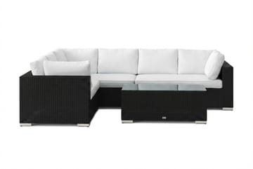 Bahamas L-formad utesoffa vänster, 6-sits med bord - Svart - Utemöbler & utemiljö - Loungemöbler - Loungeset & loungegrupp
