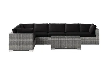 Bahamas L-formad utesoffa vänster, 7-sits med bord - Grå - Utemöbler & utemiljö - Loungemöbler - Loungeset & loungegrupp