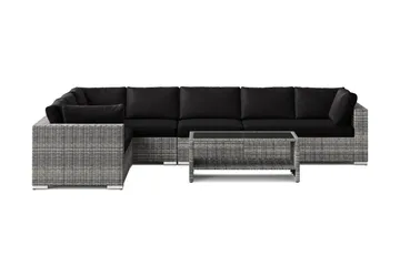 Bahamas L-formad utesoffa vänster, 7-sits med bord och hylla - Grå - Utemöbler & utemiljö - Loungemöbler - Loungeset & loungegrupp