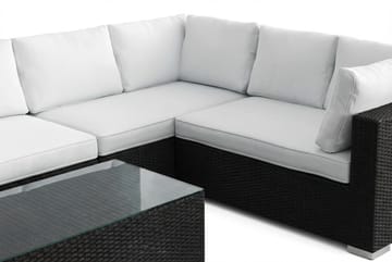 Bahamas L-formad utesoffa vänster, 7-sits med bord - Svart - Utemöbler & utemiljö - Loungemöbler - Loungeset & loungegrupp