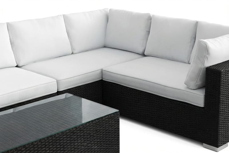 Bahamas L-formad utesoffa vänster, 7-sits med bord - Svart - Utemöbler & utemiljö - Loungemöbler - Loungeset & loungegrupp