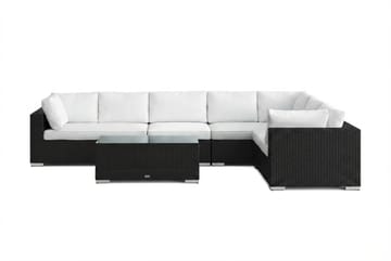 Bahamas L-formad utesoffa vänster, 7-sits med bord - Svart - Utemöbler & utemiljö - Loungemöbler - Loungeset & loungegrupp