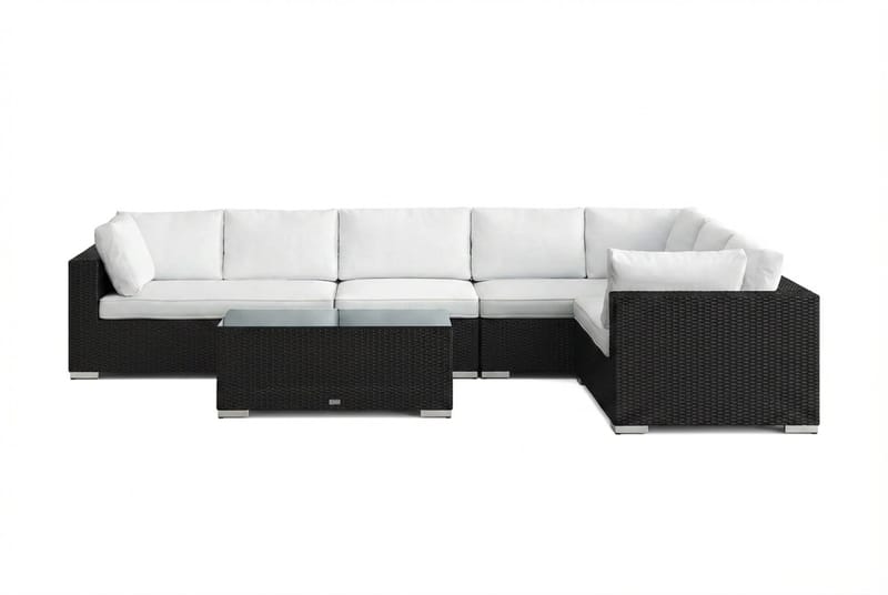 Bahamas L-formad utesoffa vänster, 7-sits med bord - Svart - Utemöbler & utemiljö - Loungemöbler - Loungeset & loungegrupp