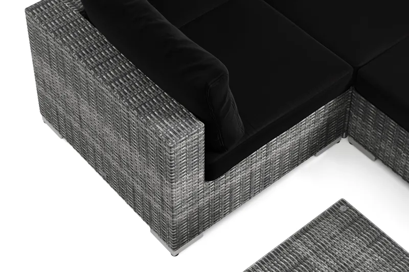 Bahamas U-formad utomhus loungegrupp 7-sits med vändbar divan och bord - Grå - Utemöbler & utemiljö - Loungemöbler - Loungeset & loungegrupp