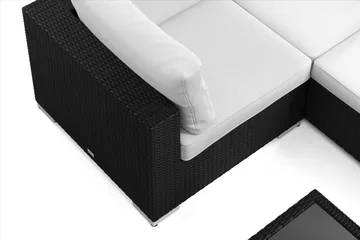 Bahamas U-formad utomhus loungegrupp 7-sits med vändbar divan och bord med hylla - Svart - Utemöbler & utemiljö - Loungemöbler - Loungeset & loungegrupp