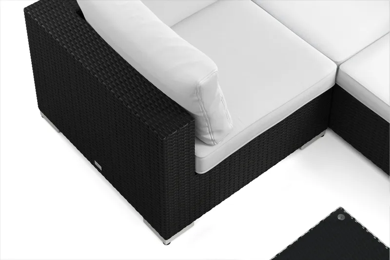 Bahamas U-formad utomhus loungegrupp 7-sits med vändbar divan och bord - Svart - Utemöbler & utemiljö - Loungemöbler - Loungeset & loungegrupp
