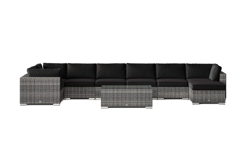 Bahamas U-formad utomhus loungegrupp 8-sits med vändbar divan och bord - Grå - Utemöbler & utemiljö - Loungemöbler - Loungeset & loungegrupp