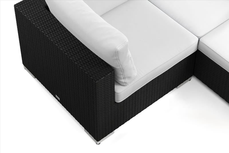Bahamas U-formad utomhus loungegrupp 8-sits med vändbar divan och bord - Svart - Utemöbler & utemiljö - Loungemöbler - Loungeset & loungegrupp