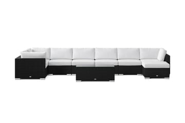 Bahamas U-formad utomhus loungegrupp 8-sits med vändbar divan och bord - Svart - Utemöbler & utemiljö - Loungemöbler - Loungeset & loungegrupp