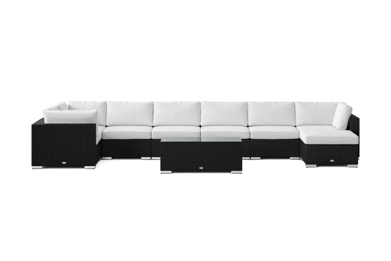 Bahamas U-formad utomhus loungegrupp 8-sits med vändbar divan och bord - Svart - Utemöbler & utemiljö - Loungemöbler - Loungeset & loungegrupp