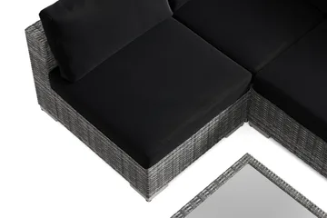 Bahamas U-formad utomhus loungegrupp med öppet avslut, 6-sits med bord och hylla - Grå - Utemöbler & utemiljö - Loungemöbler - Loungeset & loungegrupp