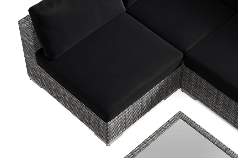 Bahamas U-formad utomhus loungegrupp med öppet avslut, 6-sits med bord och hylla - Grå - Utemöbler & utemiljö - Loungemöbler - Loungeset & loungegrupp