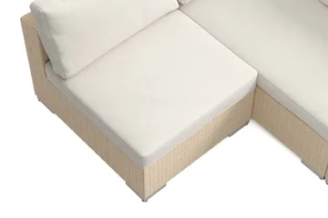 Bahamas U-formad utomhus loungegrupp med öppet avslut, 7-sits med bord - Beige - Utemöbler & utemiljö - Loungemöbler - Loungeset & loungegrupp