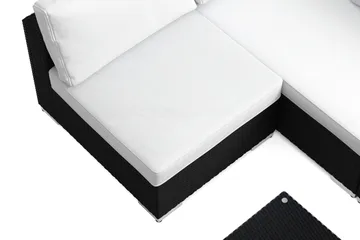 Bahamas U-formad utomhus loungegrupp med öppet avslut, 7-sits med bord - Svart - Utemöbler & utemiljö - Loungemöbler - Loungeset & loungegrupp