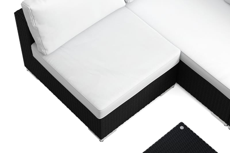 Bahamas U-formad utomhus loungegrupp med öppet avslut, 7-sits med bord - Svart - Utemöbler & utemiljö - Loungemöbler - Loungeset & loungegrupp