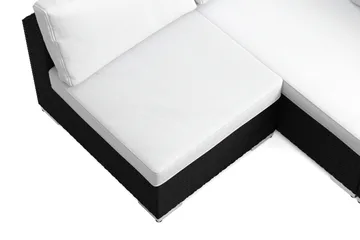 Bahamas U-formad utomhus loungegrupp med öppet avslut, 8-sits med bord - Svart - Utemöbler & utemiljö - Loungemöbler - Loungeset & loungegrupp