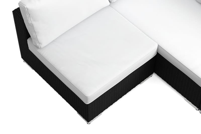 Bahamas U-formad utomhus loungegrupp med öppet avslut, 8-sits med bord - Svart - Utemöbler & utemiljö - Loungemöbler - Loungeset & loungegrupp