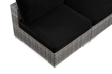 Bahamas U-formad utomhus loungegrupp med öppet avslut, 9-sits med bord och hylla - Grå - Utemöbler & utemiljö - Loungemöbler - Loungeset & loungegrupp