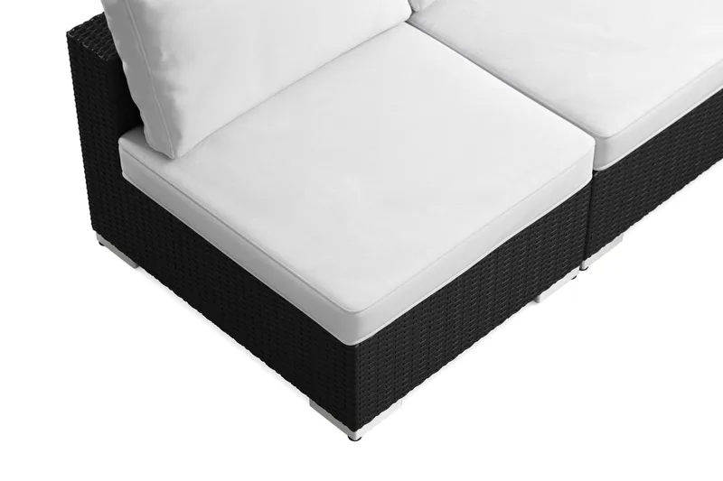 Bahamas U-formad utomhus loungegrupp med öppet avslut, 9-sits med bord och hylla - Svart - Utemöbler & utemiljö - Loungemöbler - Loungeset & loungegrupp