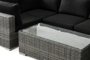 Bahamas U-formad utomhus loungegrupp med stängt avslut, 6-sits med bord - Grå - Utemöbler & utemiljö - Loungemöbler - Loungeset & loungegrupp