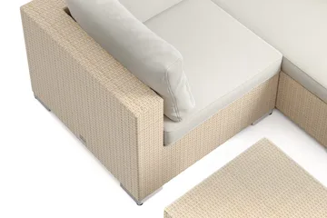 Bahamas U-formad utomhus loungegrupp med stängt avslut, 7-sits med bord - Beige - Utemöbler & utemiljö - Loungemöbler - Loungeset & loungegrupp