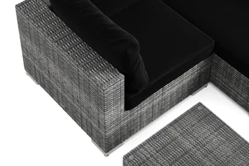 Bahamas U-formad utomhus loungegrupp med stängt avslut, 7-sits med bord - Grå - Utemöbler & utemiljö - Loungemöbler - Loungeset & loungegrupp