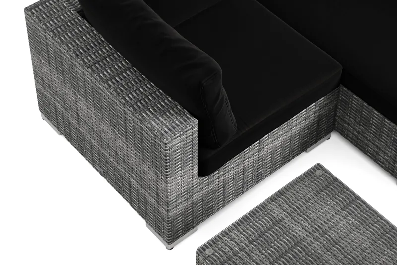 Bahamas U-formad utomhus loungegrupp med stängt avslut, 7-sits med bord - Grå - Utemöbler & utemiljö - Loungemöbler - Loungeset & loungegrupp