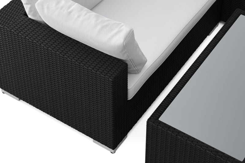 Bahamas U-formad utomhus loungegrupp med stängt avslut, 8-sits med bord och hylla - Svart - Utemöbler & utemiljö - Loungemöbler - Loungeset & loungegrupp