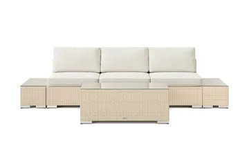 Bahamas utesoffa 3-sits med bord - Beige - Utemöbler & utemiljö - Loungemöbler - Loungeset & loungegrupp