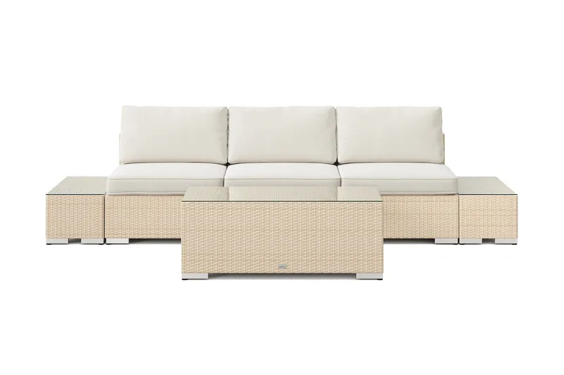 Bahamas utesoffa 3-sits med bord - Beige - Utemöbler & utemiljö - Loungemöbler - Loungeset & loungegrupp