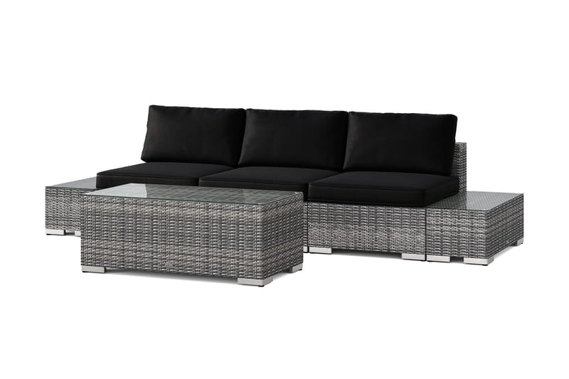 Bahamas utesoffa 3-sits med bord, Grå