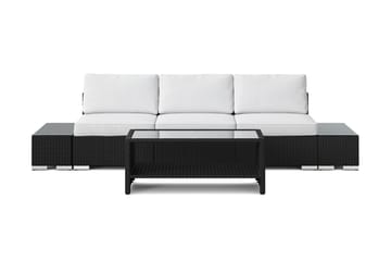 Bahamas utesoffa 3-sits med bord med hylla - Svart - Utemöbler & utemiljö - Loungemöbler - Loungeset & loungegrupp