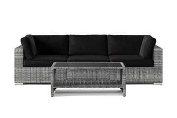 Bahamas utesoffa 3-sits med bord och hylla - Grå - Utemöbler & utemiljö - Loungemöbler - Loungeset & loungegrupp