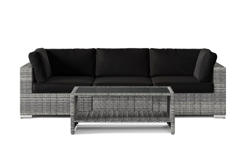 Bahamas utesoffa 3-sits med bord och hylla - Grå - Utemöbler & utemiljö - Loungemöbler - Loungeset & loungegrupp