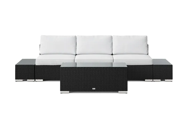 Bahamas utesoffa 3-sits med bord - Svart - Utemöbler & utemiljö - Loungemöbler - Loungeset & loungegrupp