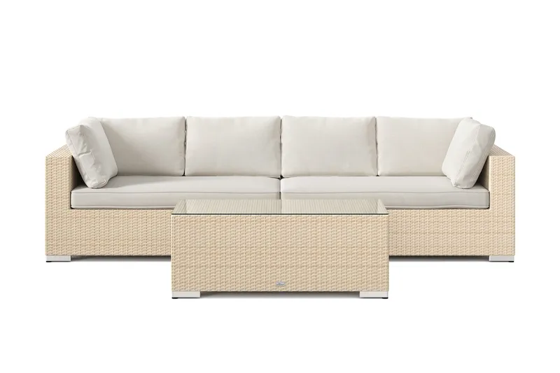 Bahamas utesoffa 4-sits med bord - Beige - Utemöbler & utemiljö - Loungemöbler - Loungeset & loungegrupp
