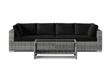 Bahamas utesoffa 4-sits med bord och hylla - Grå - Utemöbler & utemiljö - Loungemöbler - Loungeset & loungegrupp