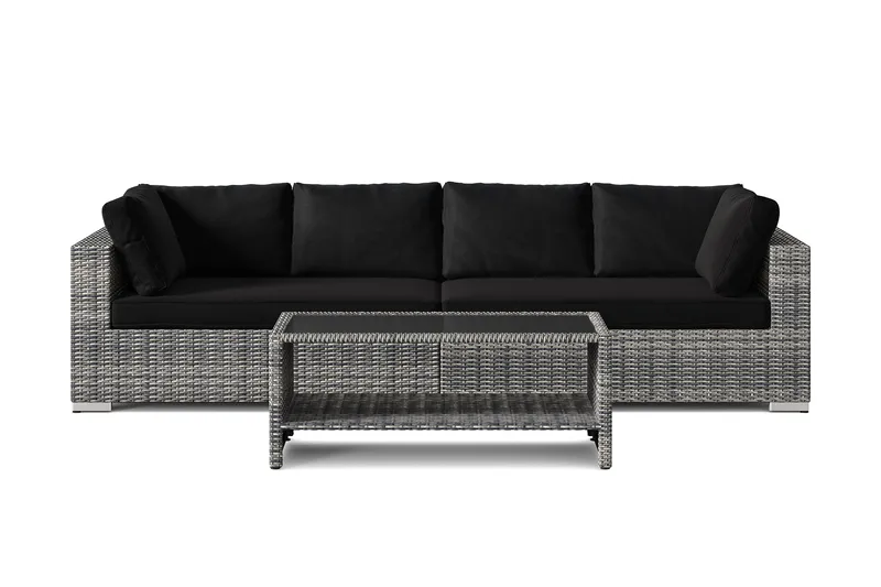 Bahamas utesoffa 4-sits med bord och hylla - Grå - Utemöbler & utemiljö - Loungemöbler - Loungeset & loungegrupp